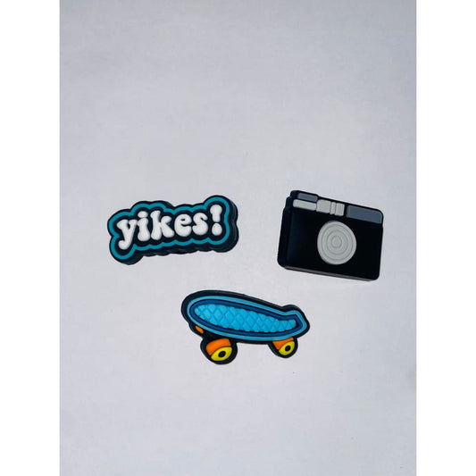 3x cool shoe charms for clogs - shoe accessories clogs - shoe accessories - shoe charms fashion accessories