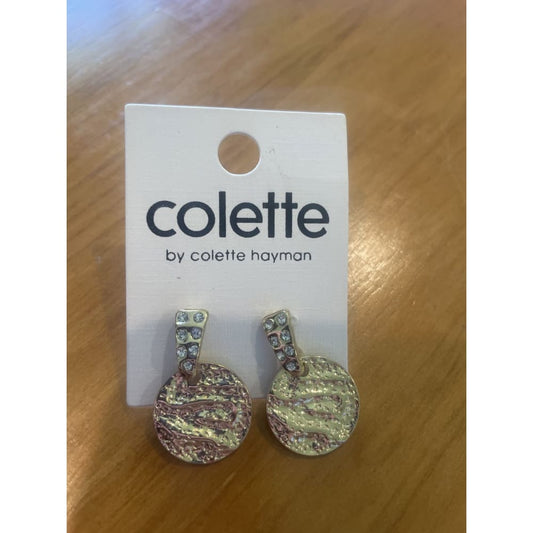 Colette hayman earrings - cry hammered disc drop - earrings earrings - jewelry fashion accessories