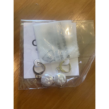 Colette hayman earrings - hoop with organic pearl - earrings earrings - jewelry fashion accessories