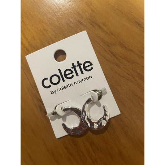 Colette hayman earrings - stud hammered half hoop - earrings earrings - jewelry fashion accessories