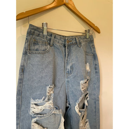 Shein distressed denim jeans small/8 - pants bottom - clothing & fashion - jeans - pants women’s apparel