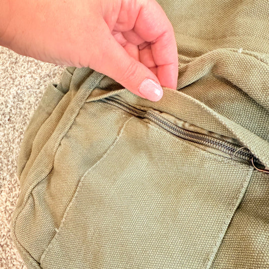 Compact khaki canvas backpack - backpacks home&living materials