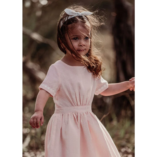 Arthur ave size 2 gingham & lace dress - pink - dresses baby clothing