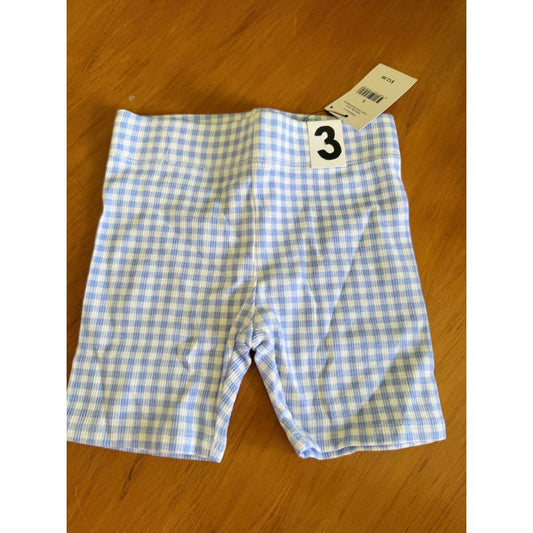 Cotton-on kids size 3 dusk blue/gingham hailey bike short rrp $12.99 - shorts baby clothing