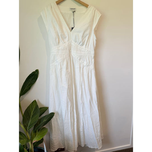 Country road size 16 white v-neck linen blend dress rrp $499.99 - dresses top women’s apparel
