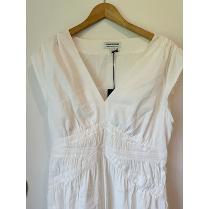 Country road size 16 white v-neck linen blend dress rrp $499.99 - dresses top women’s apparel