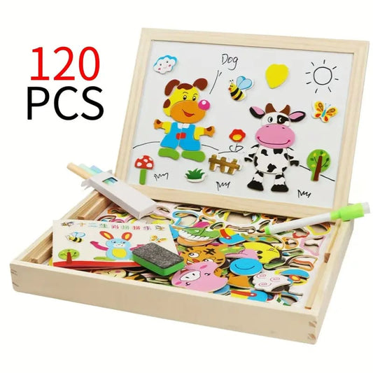 120pc magnetic activity puzzle & drawing boards - puzzles toys toys