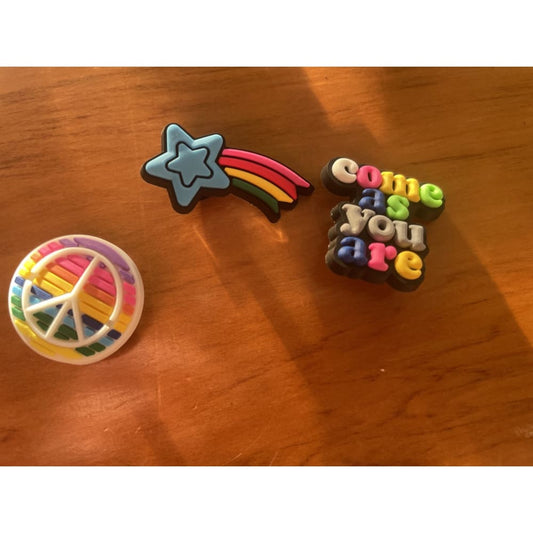 3x pride shoe charms - shoe accessories clogs - shoe accessories - shoe charms fashion accessories