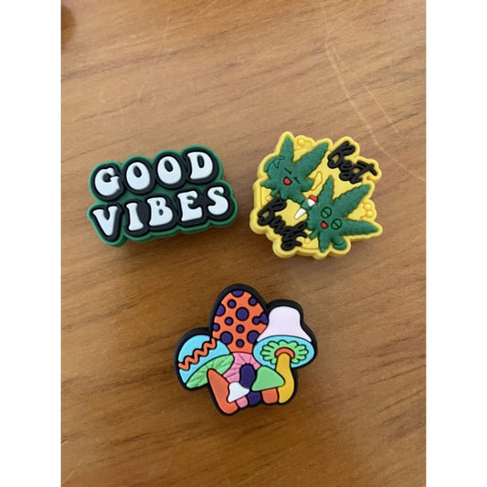 3x psychedelic vibes shoe charms - shoe accessories clogs - shoe accessories - shoe charms fashion accessories