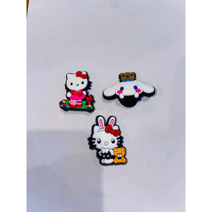 3x cute hello kitty & kuromi shoe charms - hello kitty 1 - shoe accessories clogs - shoe accessories - shoe charms