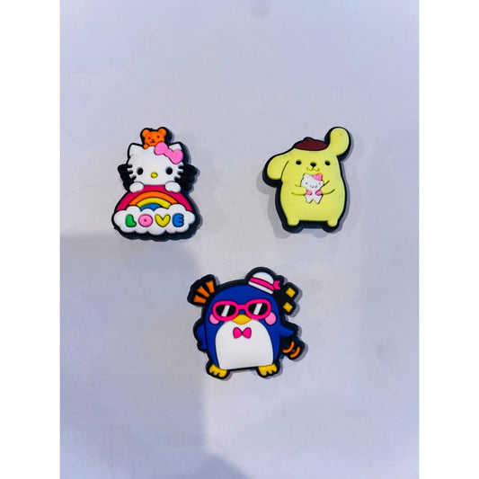 3x cute hello kitty & kuromi shoe charms - hello kitty and kurumi 1 - shoe accessories clogs - shoe accessories - shoe