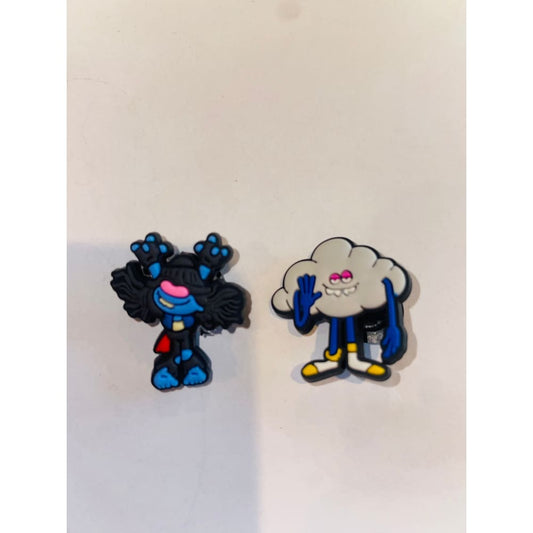 2x trolls themed shoe charms - shoe accessories clogs - shoe accessories - shoe charms fashion accessories