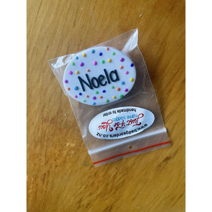 Handmade personalised name badge - noela - name plates office supplies - stationery stationery
