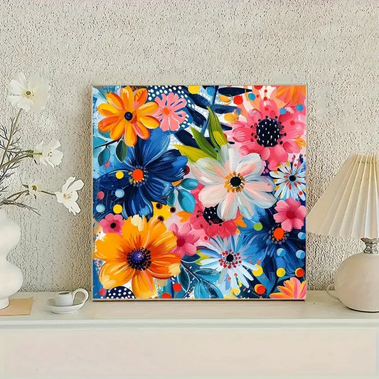 30×30 cm floral diamond art kit – full drill flowers - mosaic kits from google - what’s new crafts