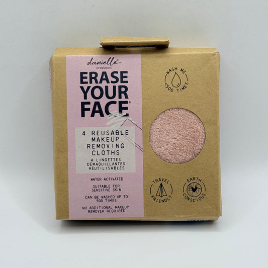 Danielle creations erase your face reusable makeup removing cloths (4 pack) - makeup removers health and wellness