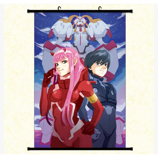 Anime 90x60cm wall scroll – darling in the franxx – multiple designs available - design 1 - posters anime - poster anime