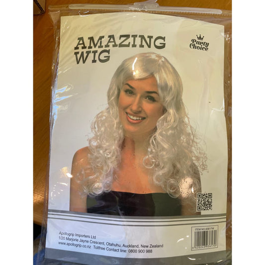 Party choice ’amazing wig’ - blond curls - wigs seasonal & holidays decorations