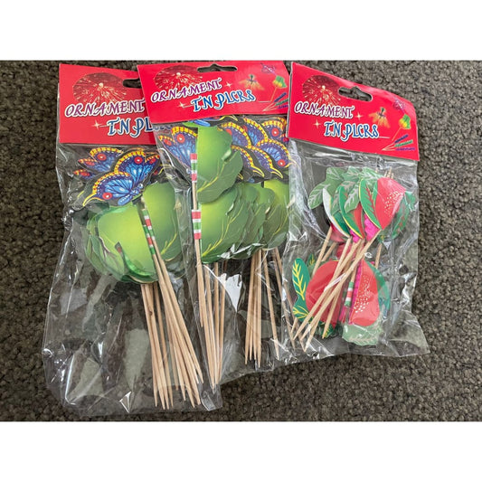 Assorted decorative paper cocktail picks - 3 packs - party supplies seasonal & holidays decorations