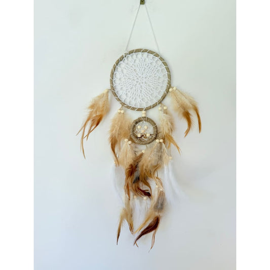 Handmade double hoop dream catcher with feathers - dreamcatchers home&living materials