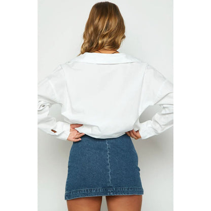 Beginning boutique size 8 elouise buckle denim mini skirt - skirts top women’s apparel