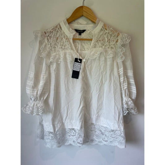 Zafina size 10 lace blouse - blouses blouse - clothing & fashion - designer clearance women’s apparel