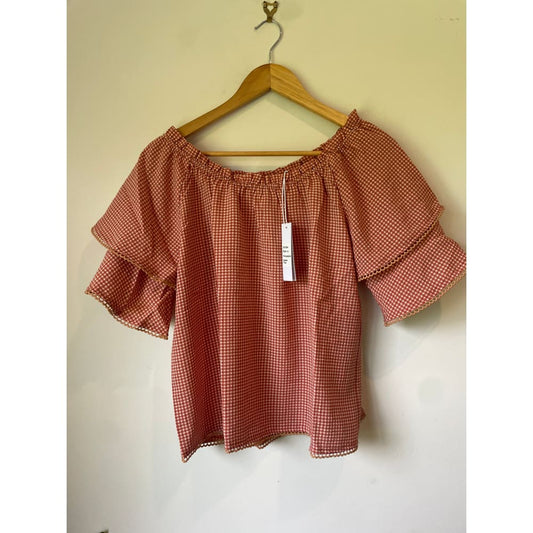 Et alia designer top – size s - easton top in pink gingham - blouses blouse - clothing & fashion - designer clearance