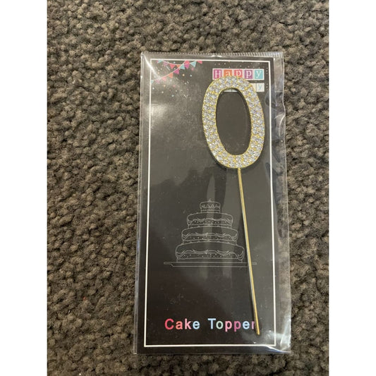 Diamanté small cake topper – gold or silver - gold - cake decorating supplies cake decorations - seasonal & holidays