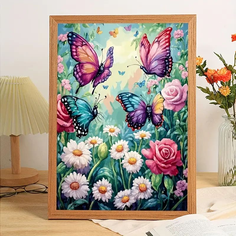 30x40cm diamond art kit – vibrant flower & butterfly designs – brand new - butterfly & flower - drawing & painting kits
