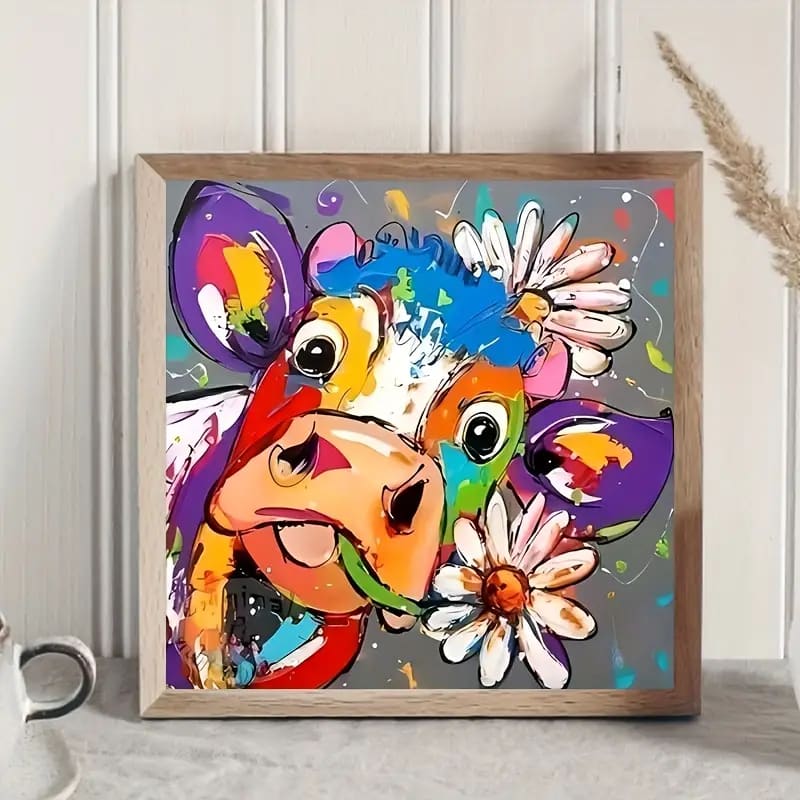 20x20cm diamond art kit – tulip & daisy cow designs – brand new - daisy cow - mosaic kits crafts