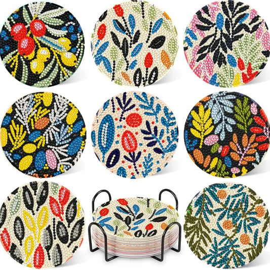 Floral diamond art coaster kit - mosaic kits crafts