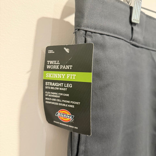 Dickies twill work pant 34x32 – skinny fit straight leg men’s workwear rrp $79.99 charcoal gray - cargo pants bottoms
