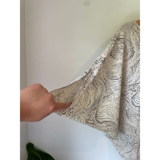 Et alia size xs/8 marble asymmetrical tunic - tunics blouse - clothing & fashion - designer clearance women’s apparel
