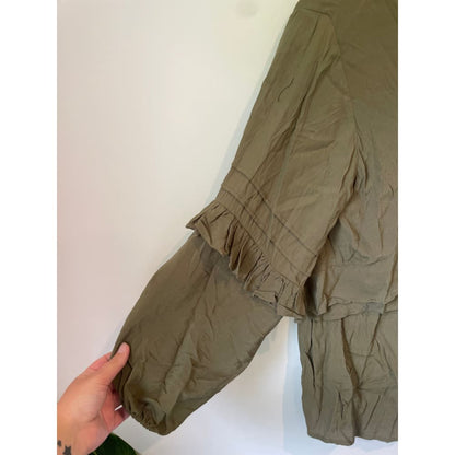 Et alia size xs/8 khaki top - clothing tops blouse - clothing & fashion - designer clearance - top women’s apparel