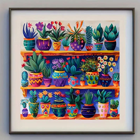 40x40cm potted plants diamond art kit - art & craft kits crafts