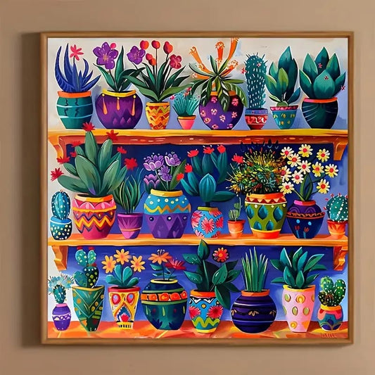 40x40cm potted plants diamond art kit - art & craft kits crafts