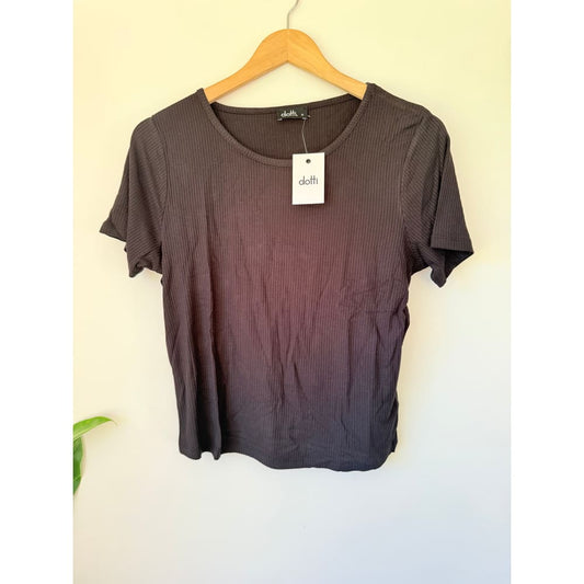 Dotti size m black ribbed short sleeve t-shirt $19.99 - t-shirts top women’s apparel
