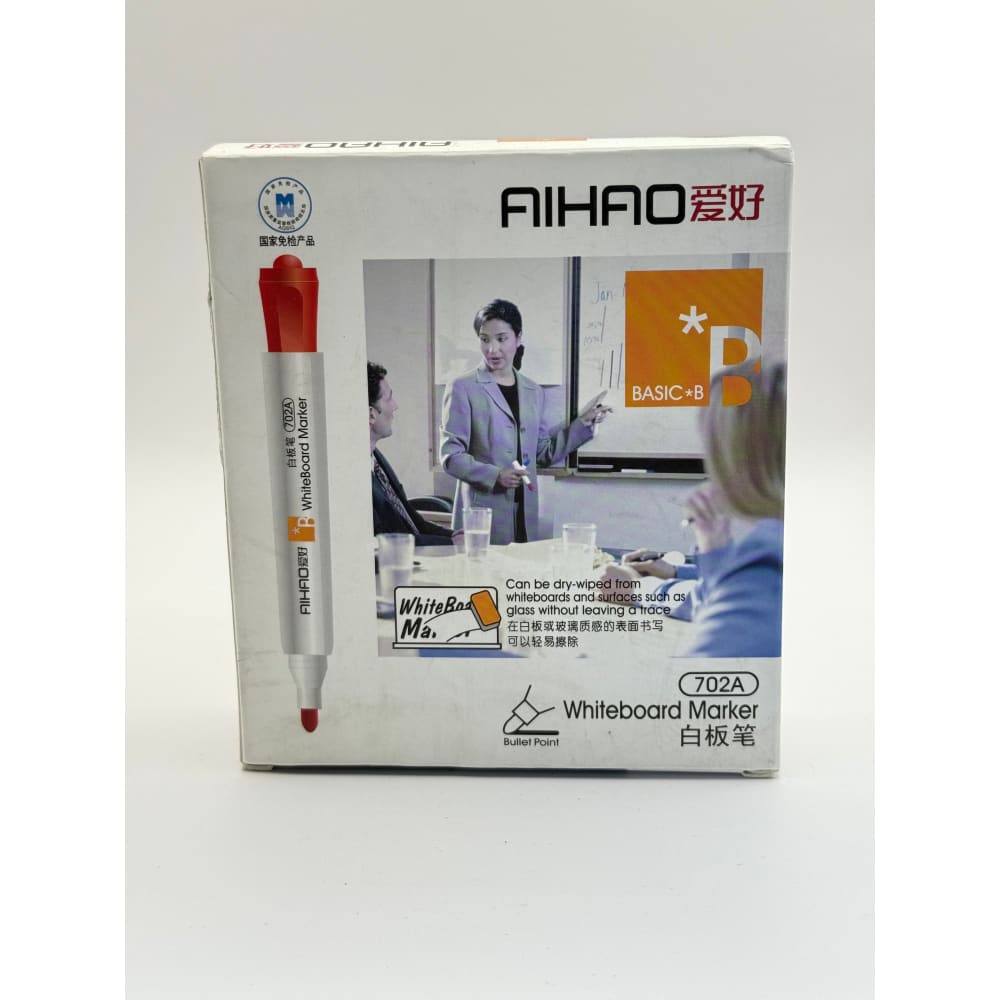 Aihao 702a red bullet point whiteboard marker - 10 pens - markers stationery