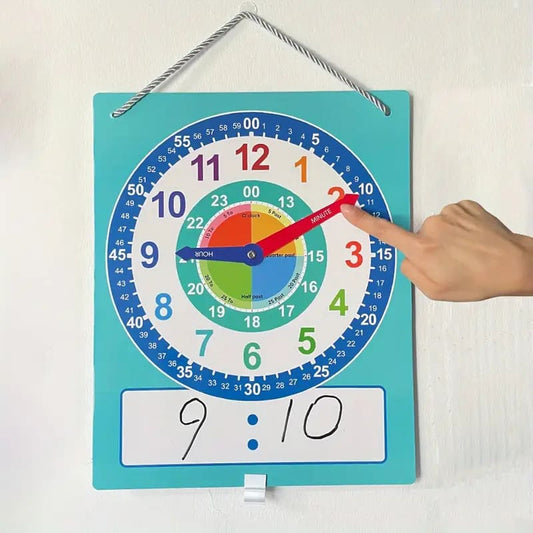Double sided dry erase teaching clock - dry-erase boards stationery