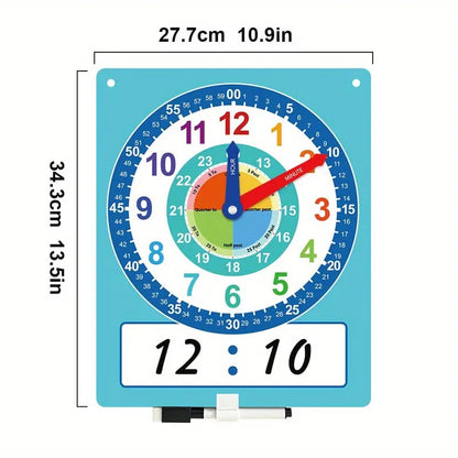 Double sided dry erase teaching clock - dry-erase boards stationery