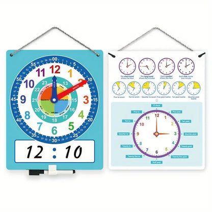 Double sided dry erase teaching clock - dry-erase boards stationery