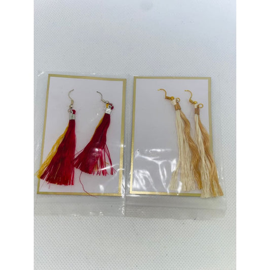 2 pairs elegant long tassel earrings - earrings earrings - jewelry fashion accessories