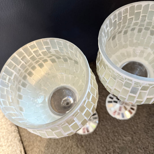 Elegant mosaic glass candle holders - candle holders home&living materials