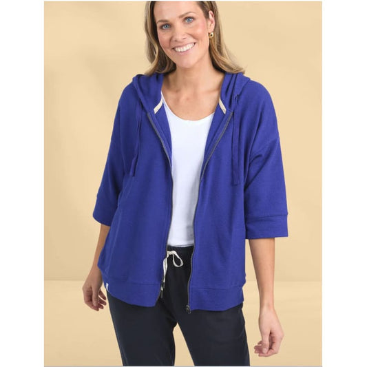 Elm beachy zip hoodie in china blue - size 8 rrp $109.95 - hoodies top women’s apparel