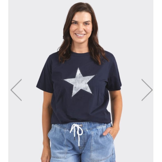 Elm sparkle star tee – navy – sizes 8 & 10 – brand new - t-shirts top women’s apparel