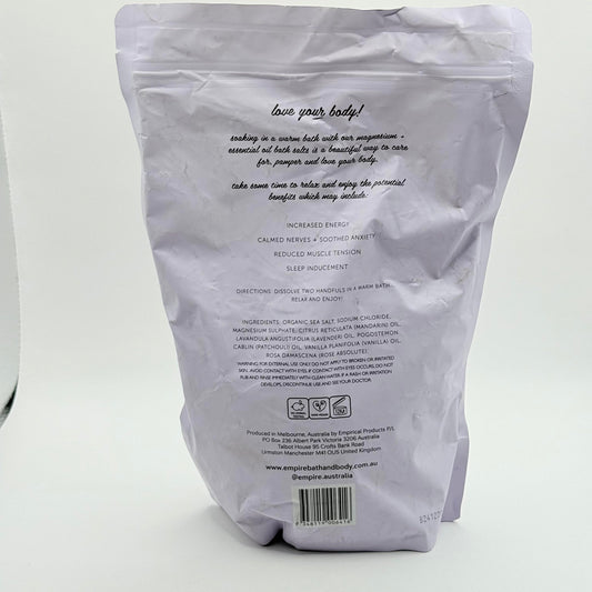 Empire australia lavender patchouli vanilla & magnesium bath salts (1 kg) - bath additives health and wellness