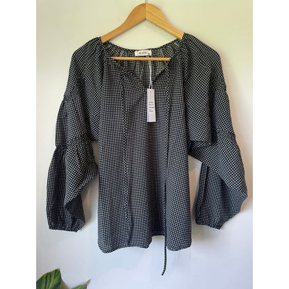 Et alia finn blouse – sage gingham brand new - black / xs - blouses blouse - clothing & fashion - designer clearance