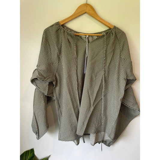 Et alia finn blouse – sage gingham brand new - sage / xs - blouses blouse - clothing & fashion - designer clearance