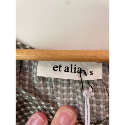 Et alia finn blouse – sage gingham brand new - blouses blouse - clothing & fashion - designer clearance women’s apparel