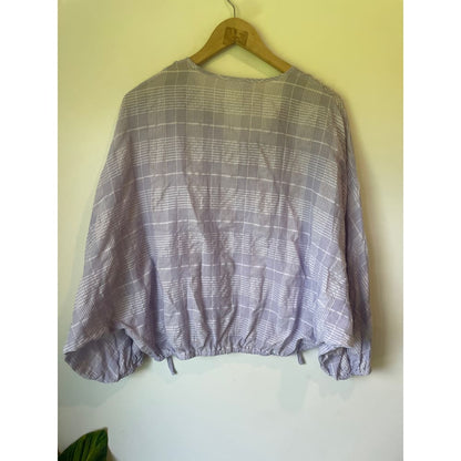 Et alia size m riley top – lilac plaid - blouses blouse - clothing & fashion - designer clearance - top women’s apparel