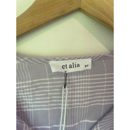 Et alia size m riley top – lilac plaid - blouses blouse - clothing & fashion - designer clearance - top women’s apparel